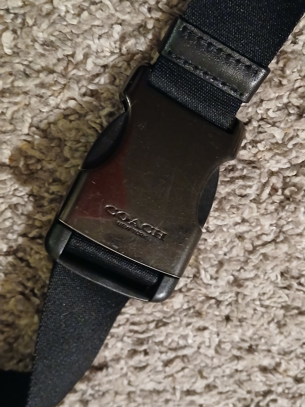Coach Graham Leather Belt Bag Black Pebbled Fanny Pack Crossbody Gunmetal Unisex - Picture 5 of 12